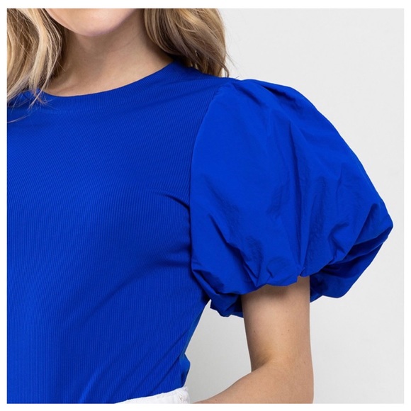 27 Boho Solid Big Puff Sleeve Bodysuit - Picture 3 of 3